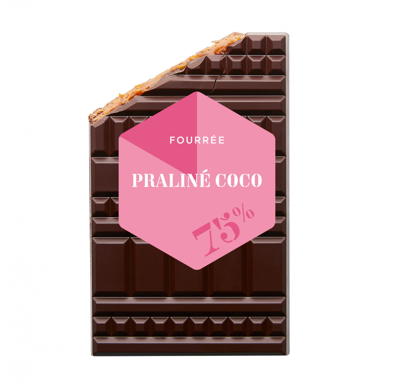 Tablette Fourrée Praliné Coco Chocolat Noir 75 Le Chocolat Alain Ducasse