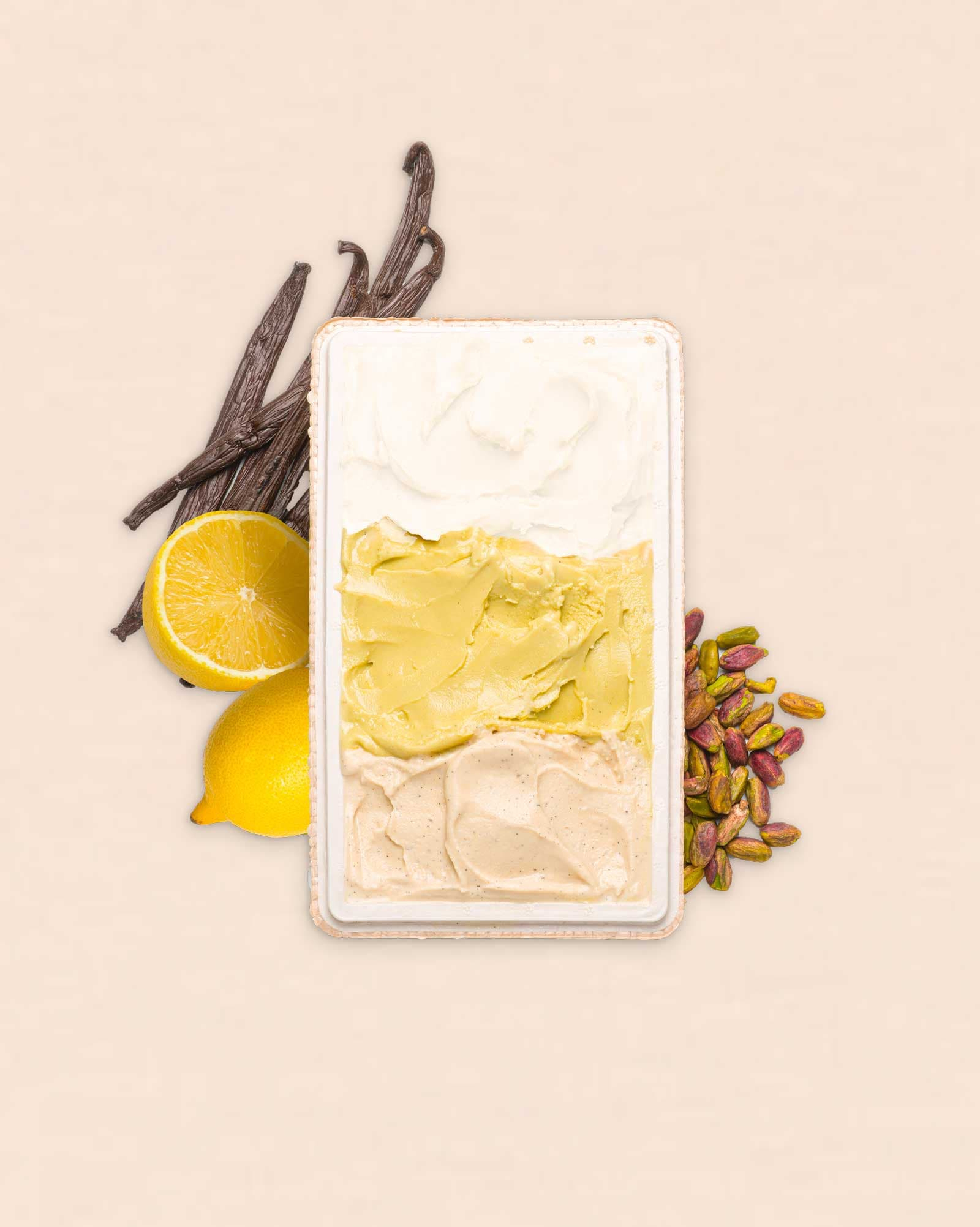 Glaces Pistache - Vanille - Sorbet Citron